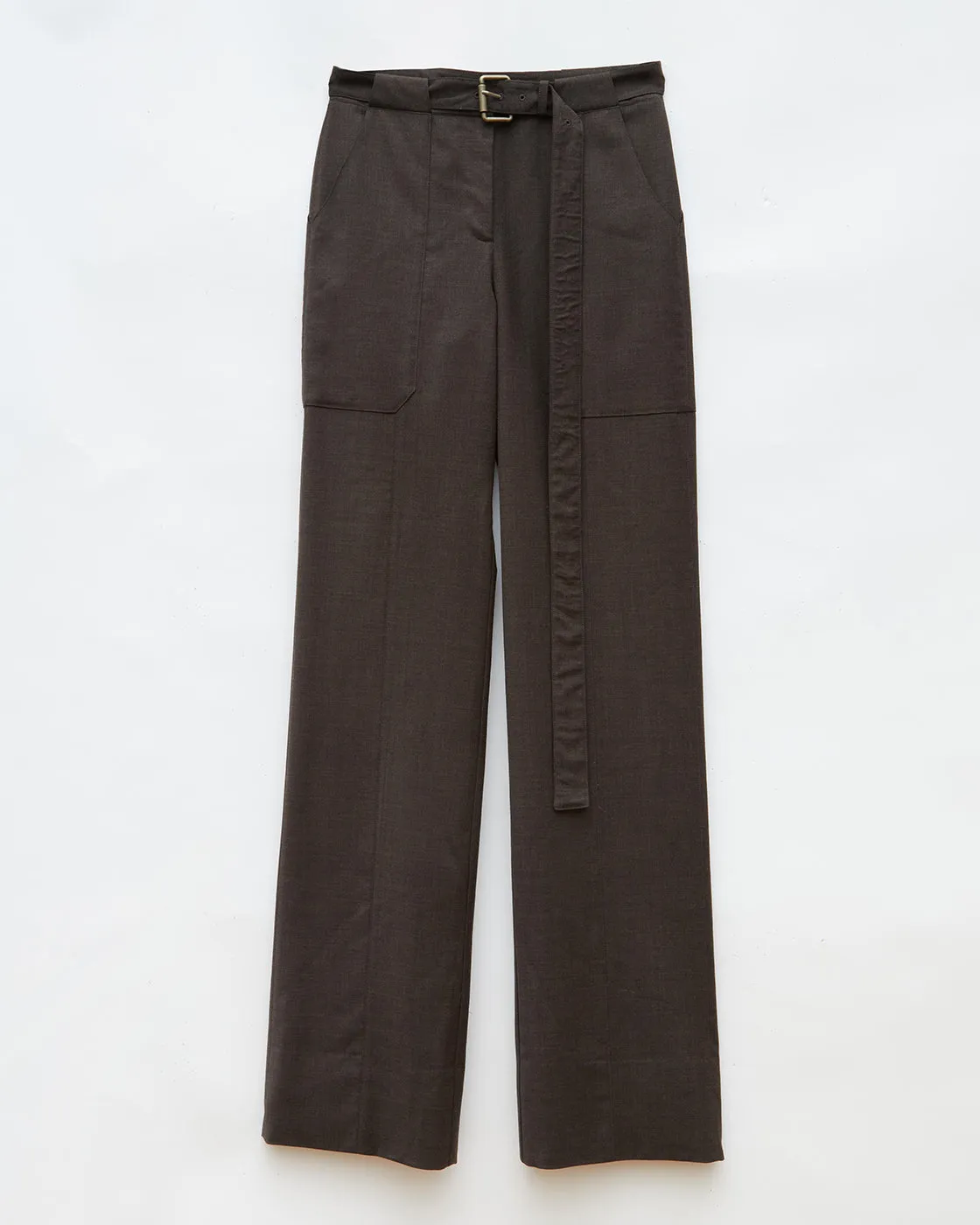 Andie Trousers Wool Blend Suiting Coffee