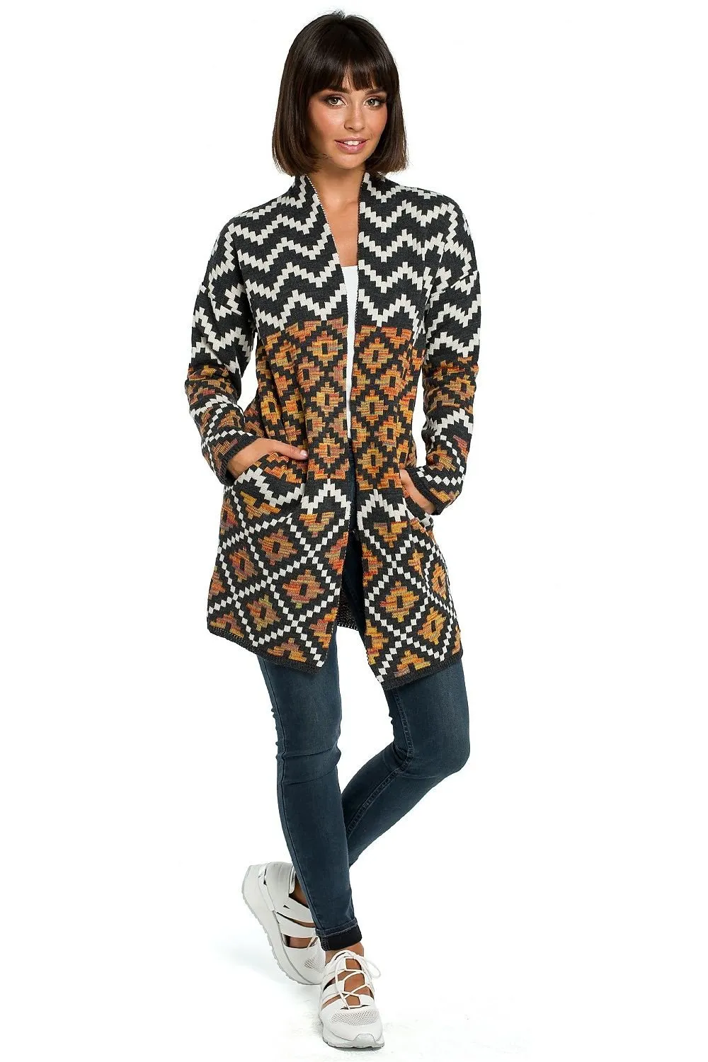 Aztec Knitted Cardigan with Pockets