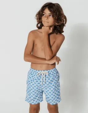 Baby Blue Fish Boys Swim Shorts