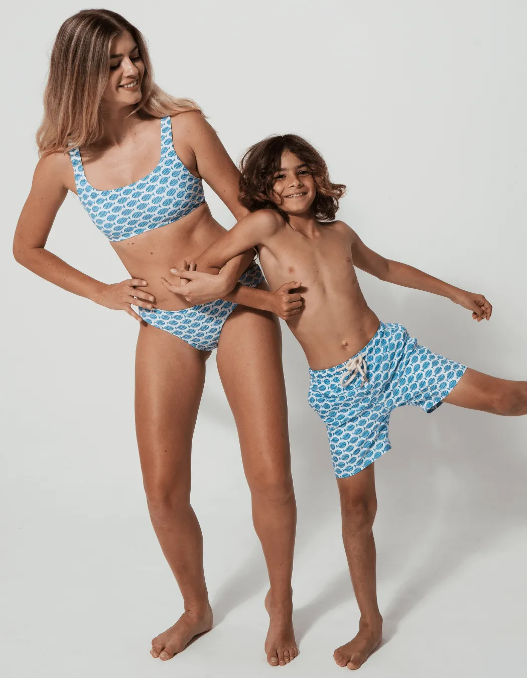 Baby Blue Fish Boys Swim Shorts