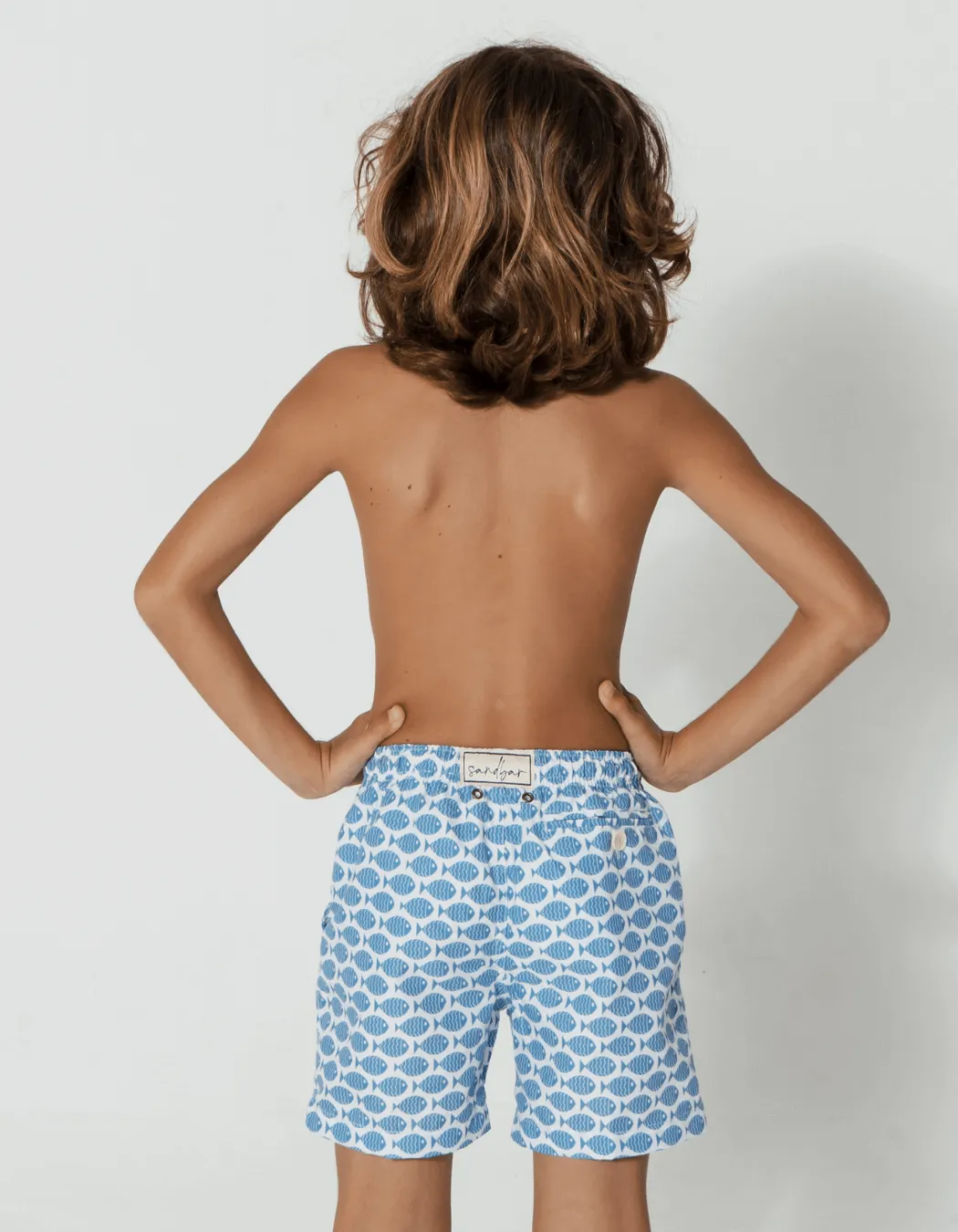 Baby Blue Fish Boys Swim Shorts