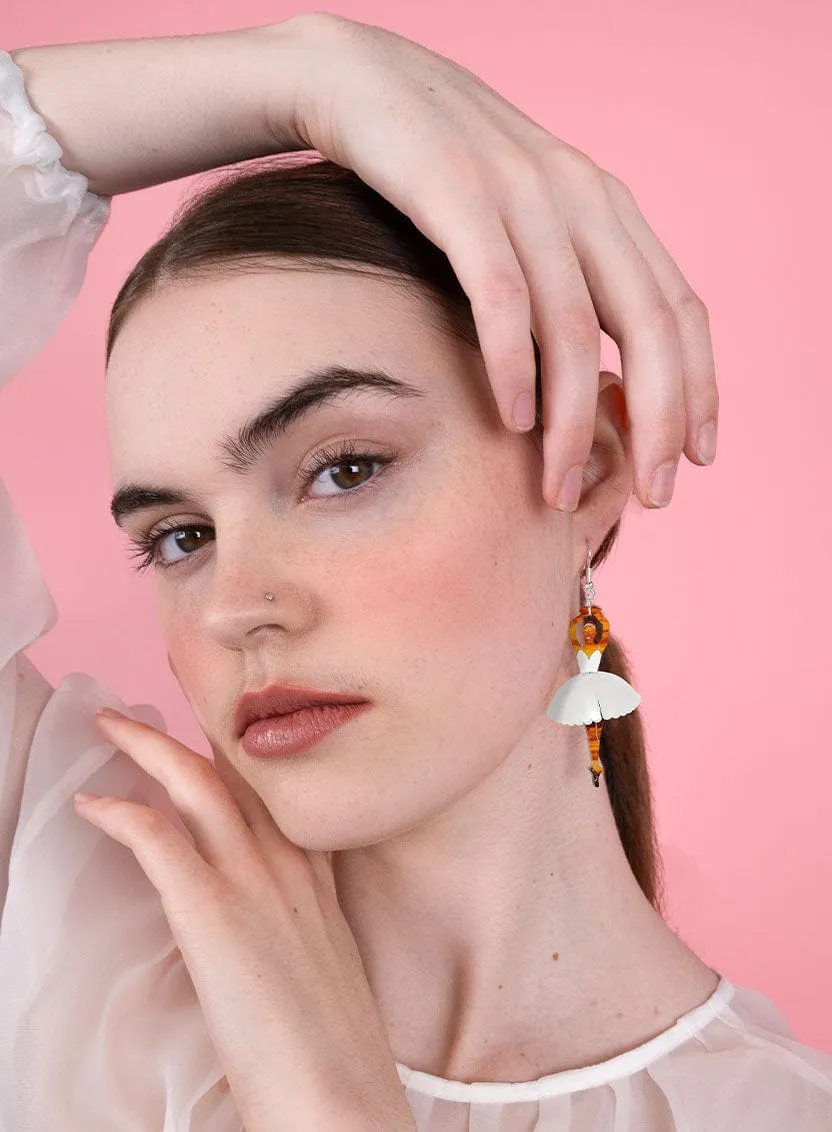 Ballerina Earrings - Pearl White