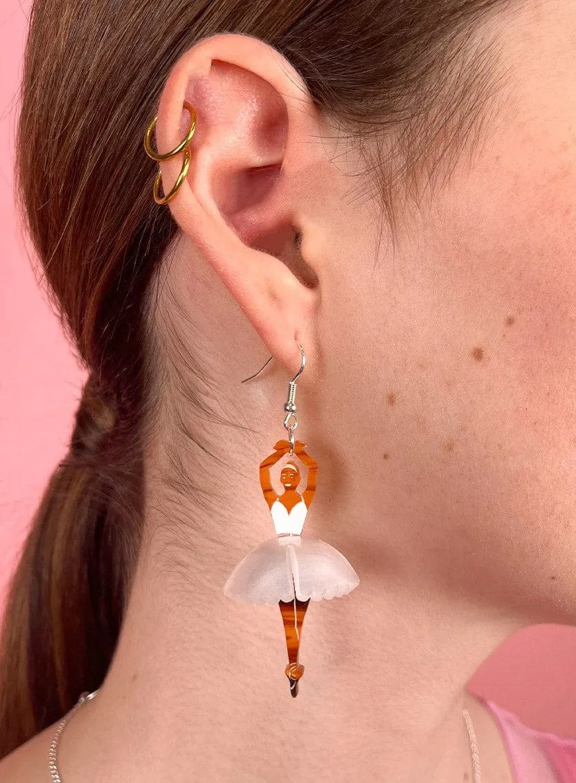 Ballerina Earrings - Pearl White