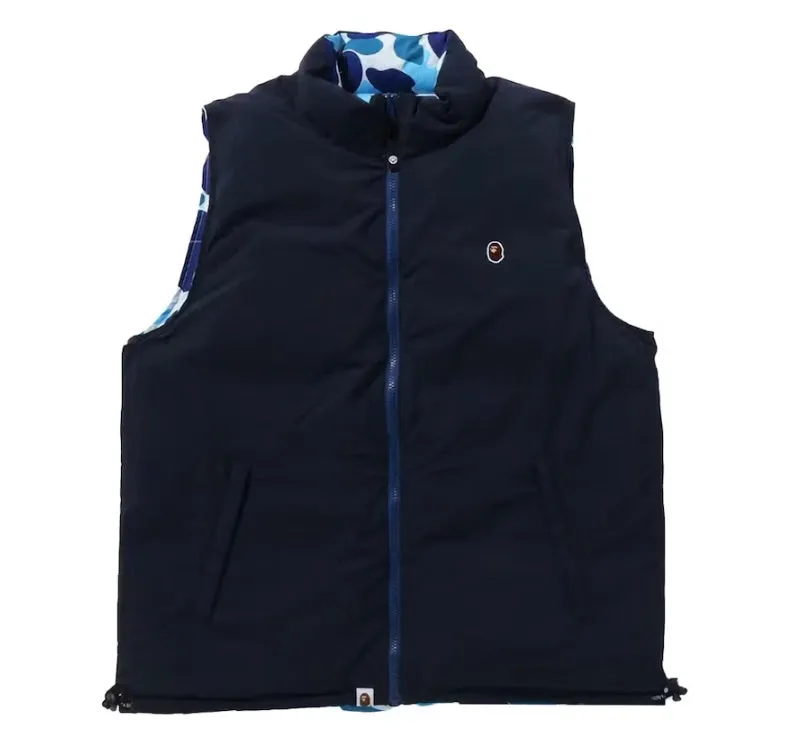 BAPE ABC CAMO REVERSIBLE DOWN VEST BLUE