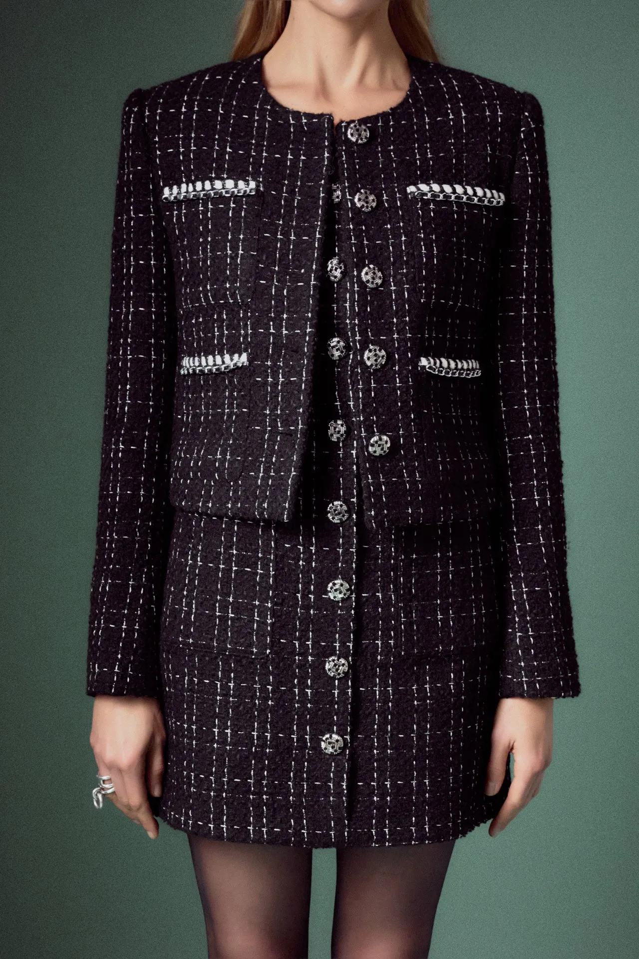 Black and White Tweed Jacket