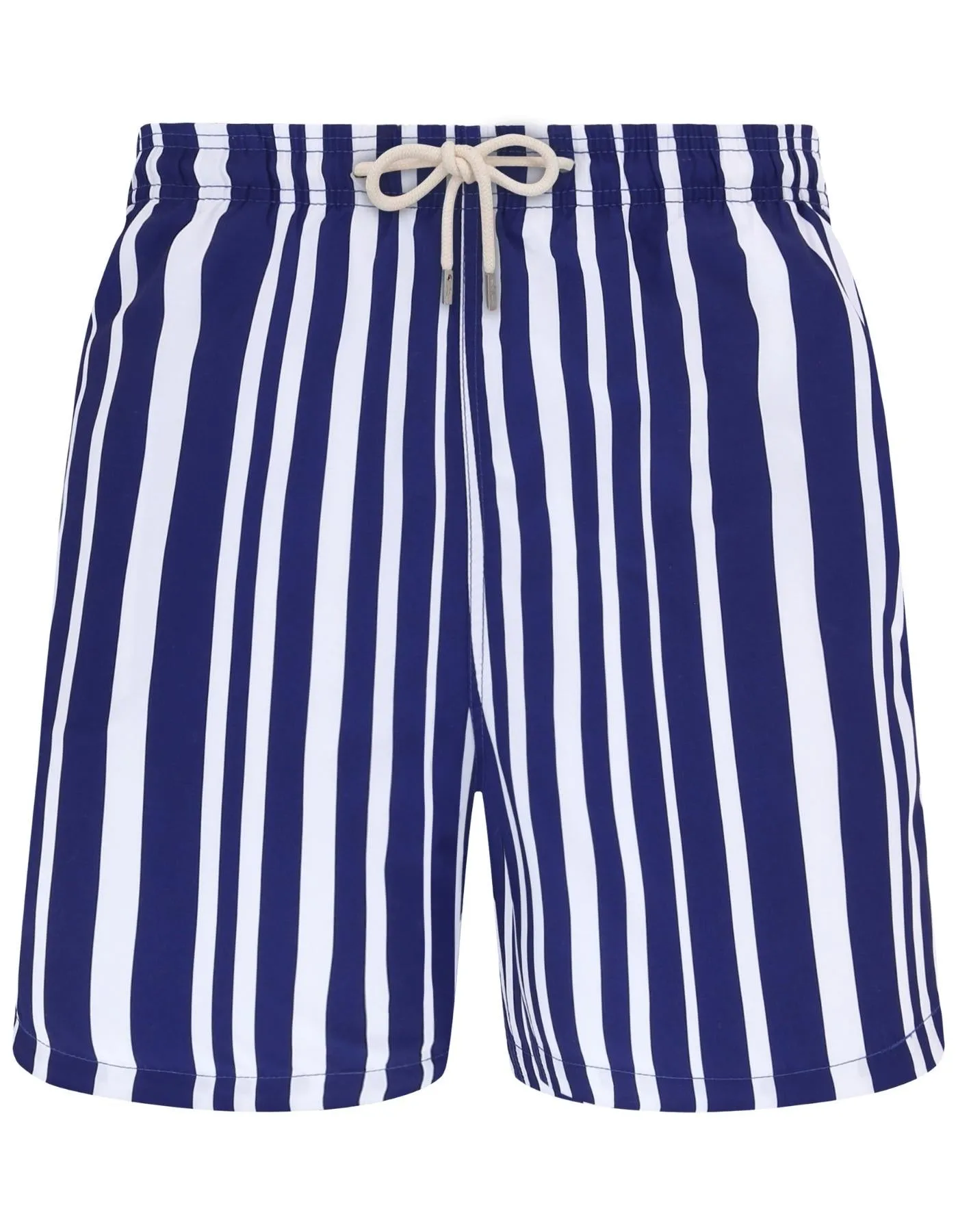 Blue & White Striped Mens Swim Shorts