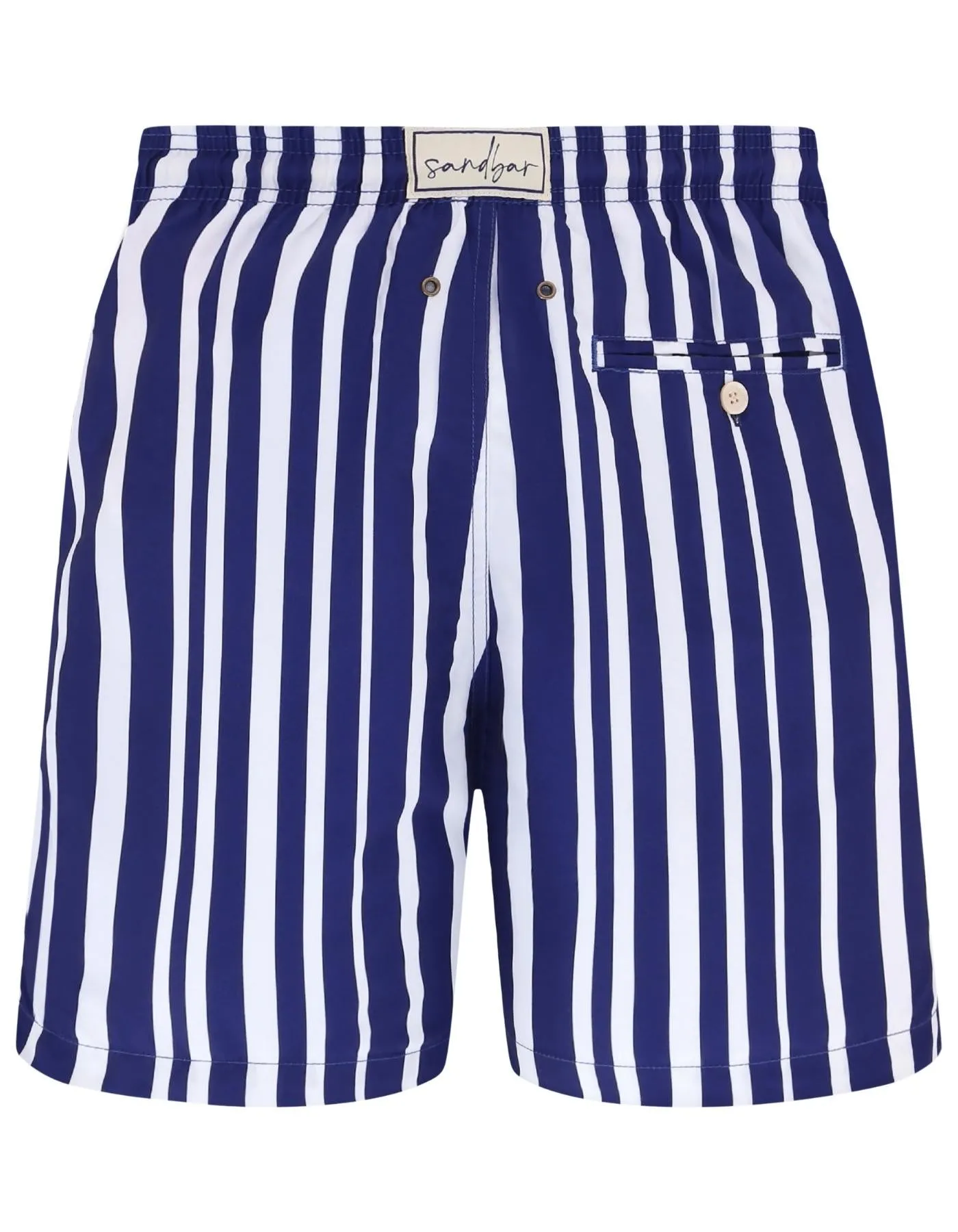 Blue & White Striped Mens Swim Shorts