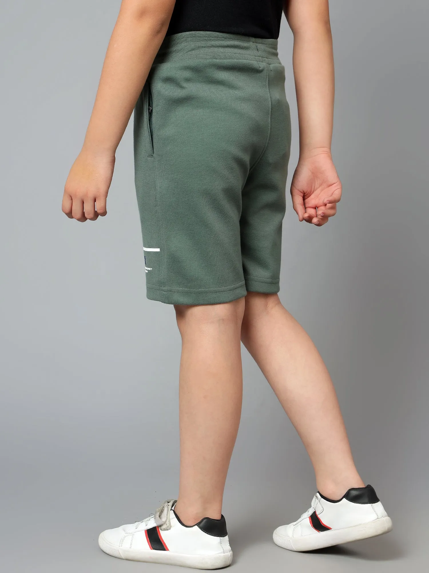 Boy's Green Printed Bermuda Shorts