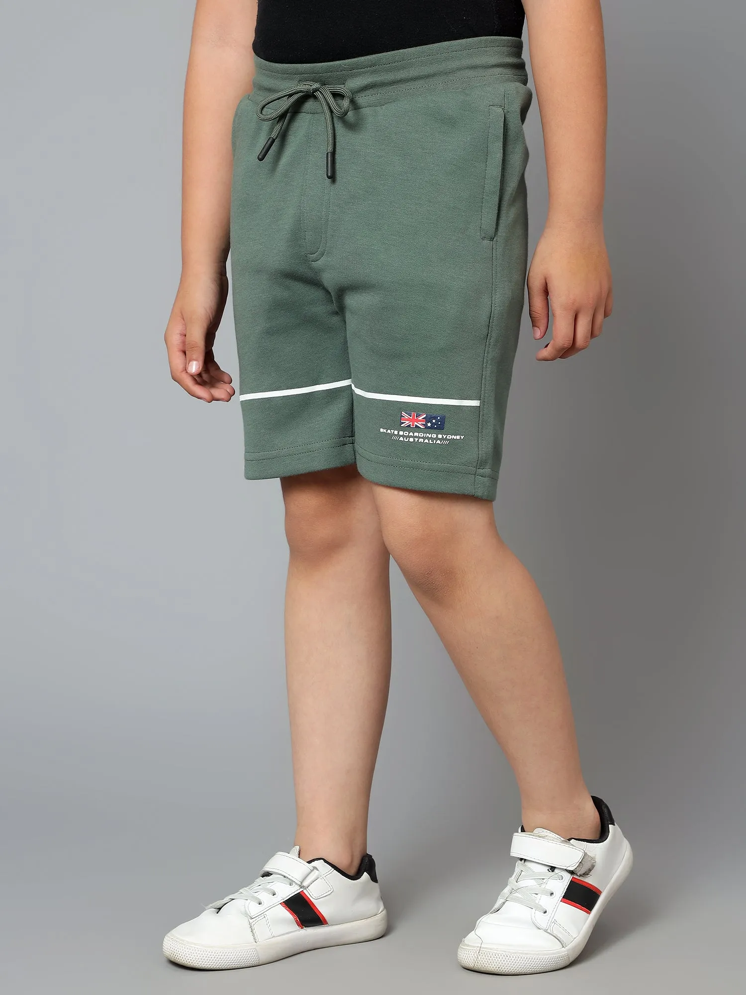 Boy's Green Printed Bermuda Shorts