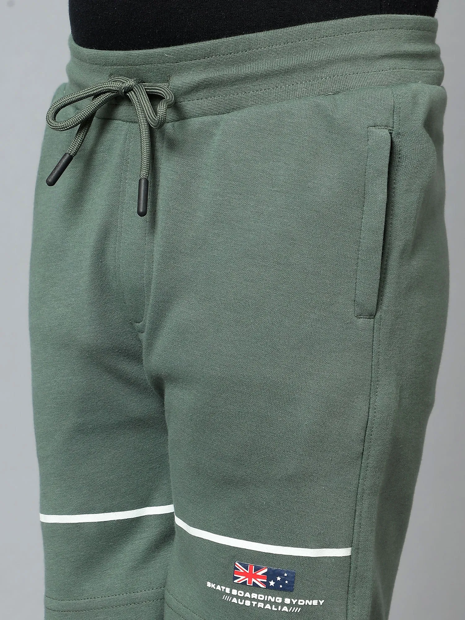 Boy's Green Printed Bermuda Shorts