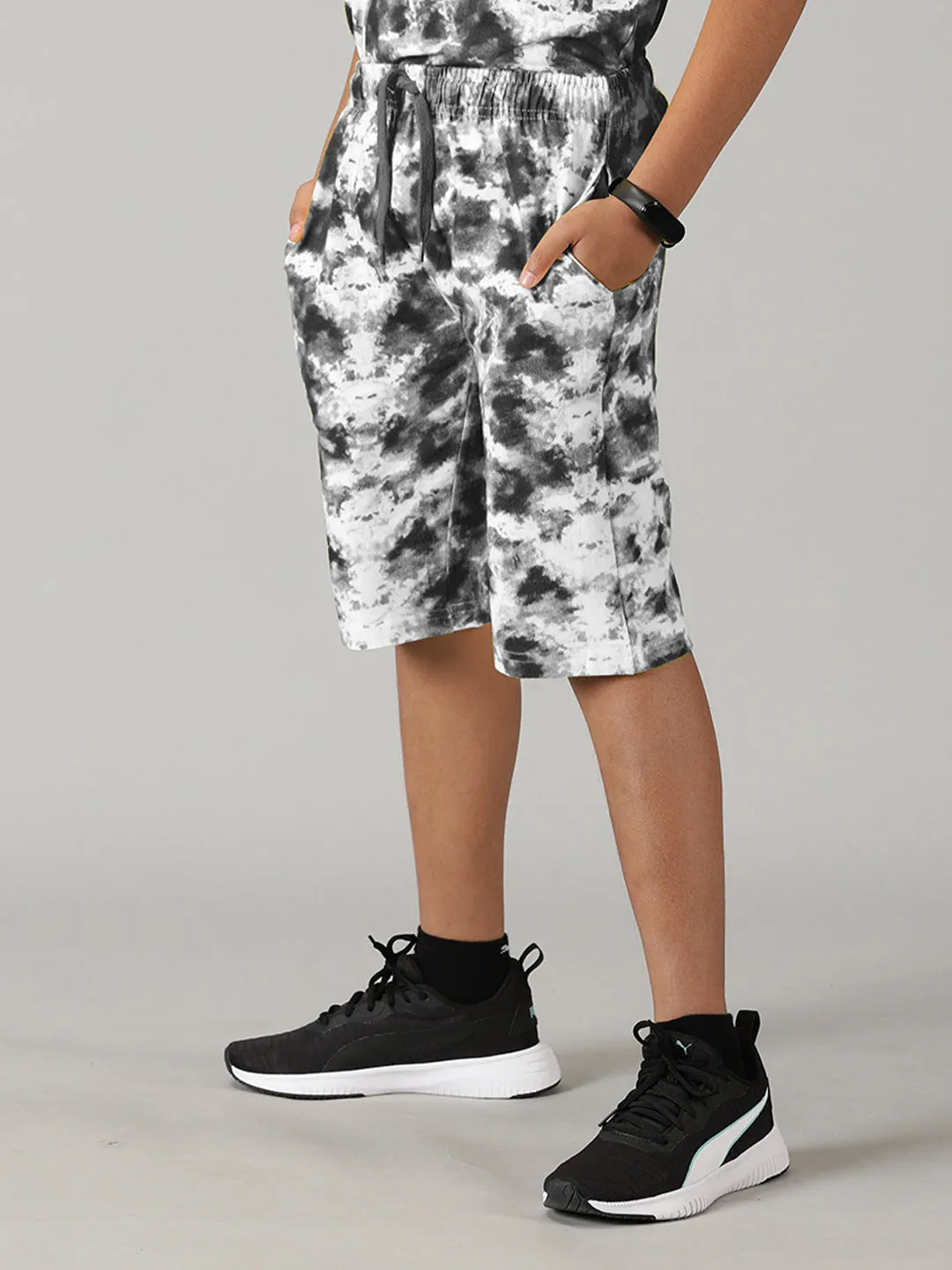 Boys Tie & Dye Printed Shorts