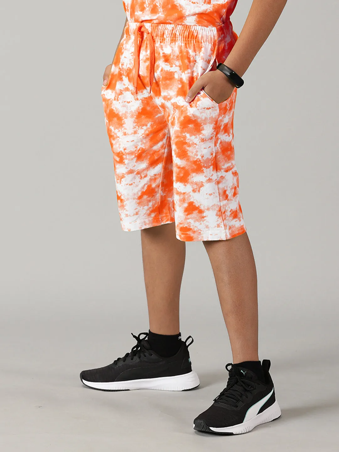 Boys Tie & Dye Printed Shorts