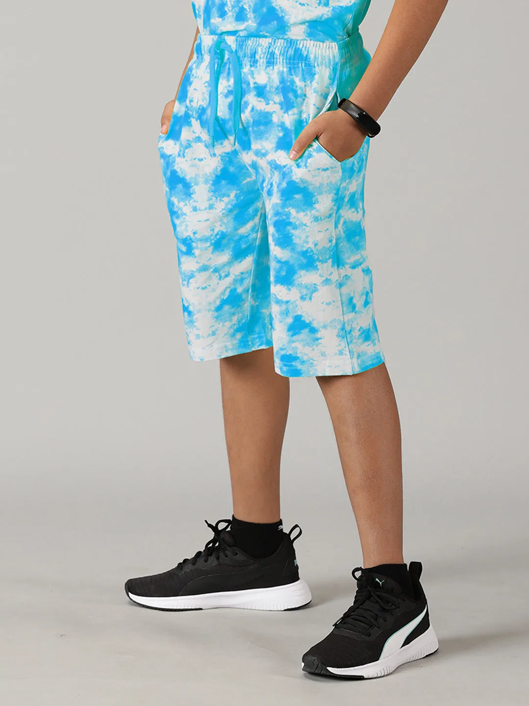 Boys Tie & Dye Printed Shorts