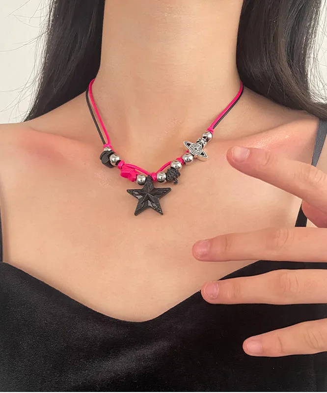 Chic Colorblock Stainless Steel Alloy Star Pendant Necklace ZZ051