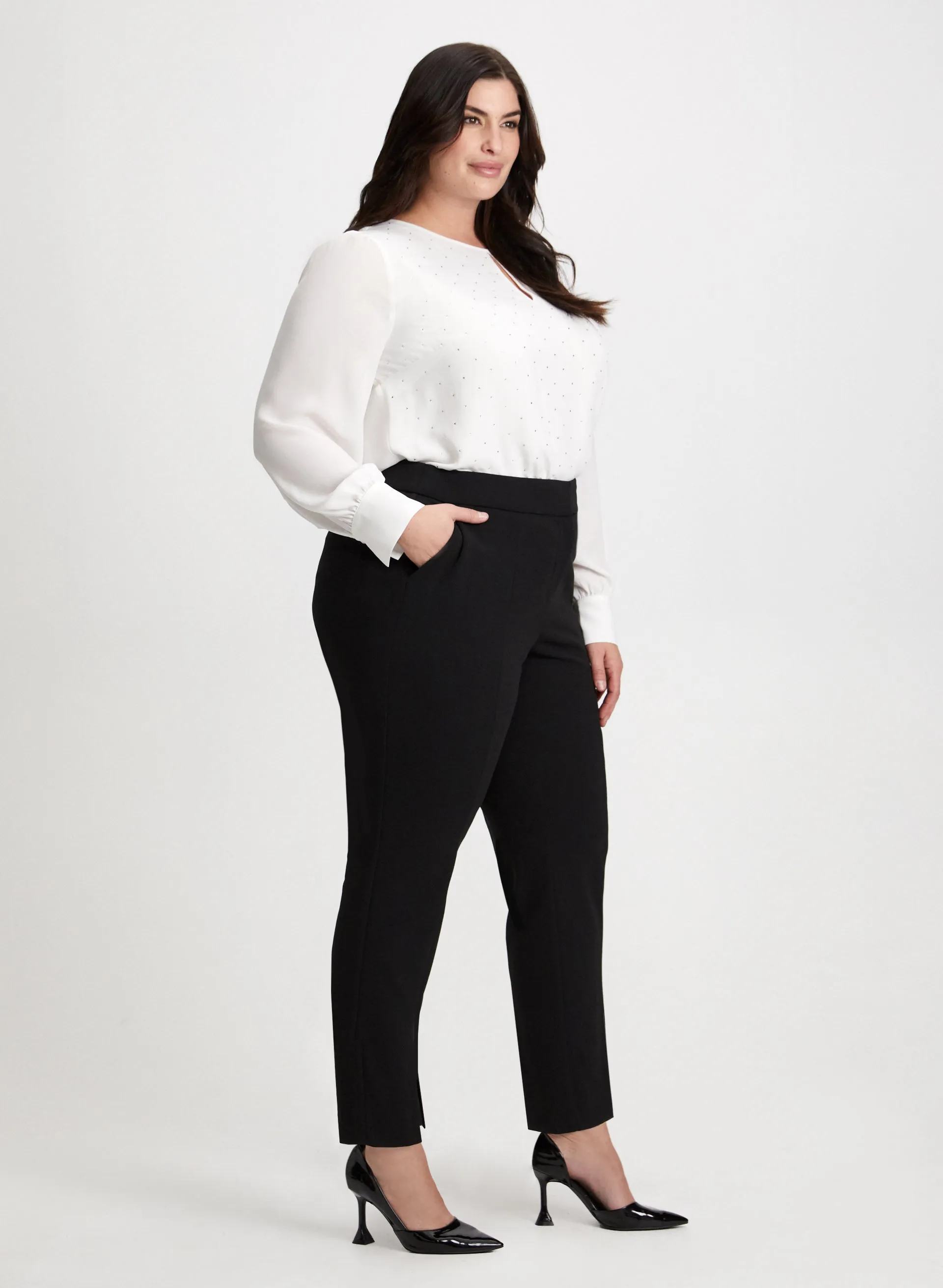 City Fit Slit Detail Pants