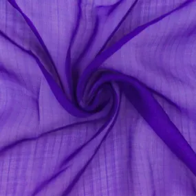 Deep Indigo Purple Solid Cross-Hatch Polyester Chiffon Woven Fabric