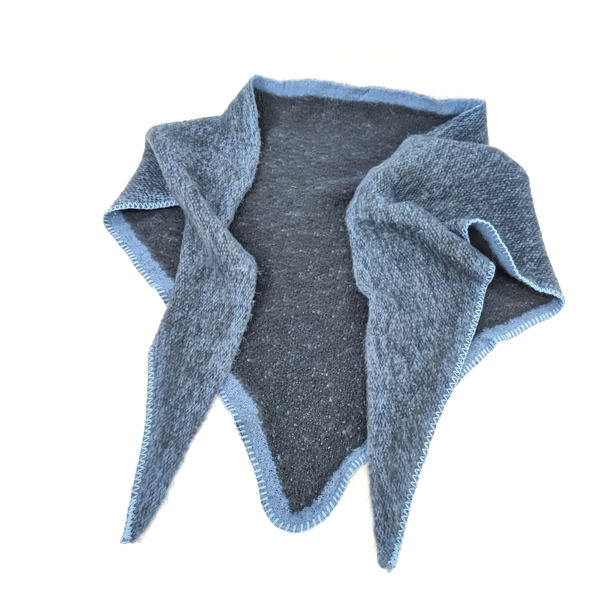 Enitsa - Woollen Triangular Scarf (75x185cm) - Navy Blue