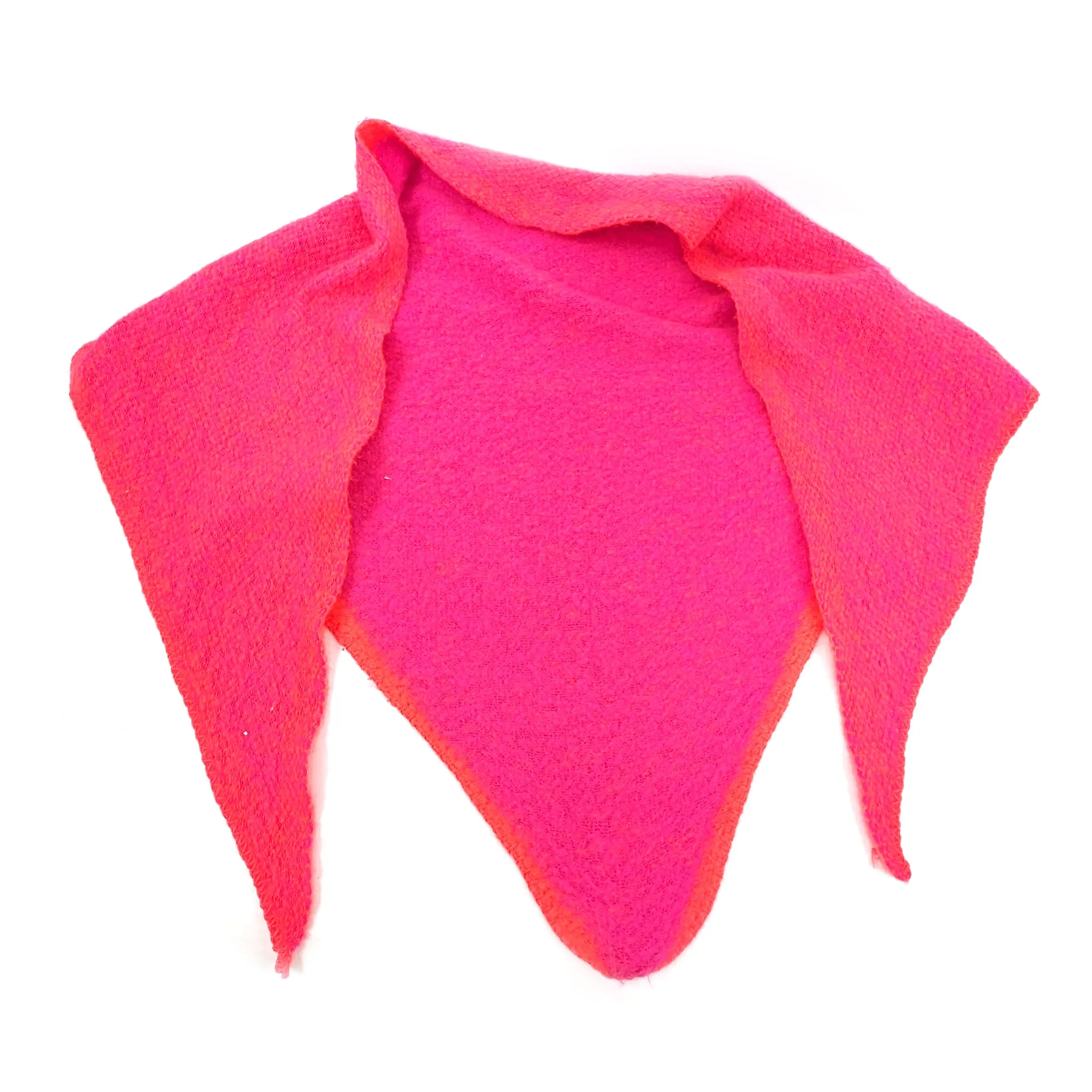 Enitsa - Woollen Triangular Scarf (75x185cm) - Neon Pink