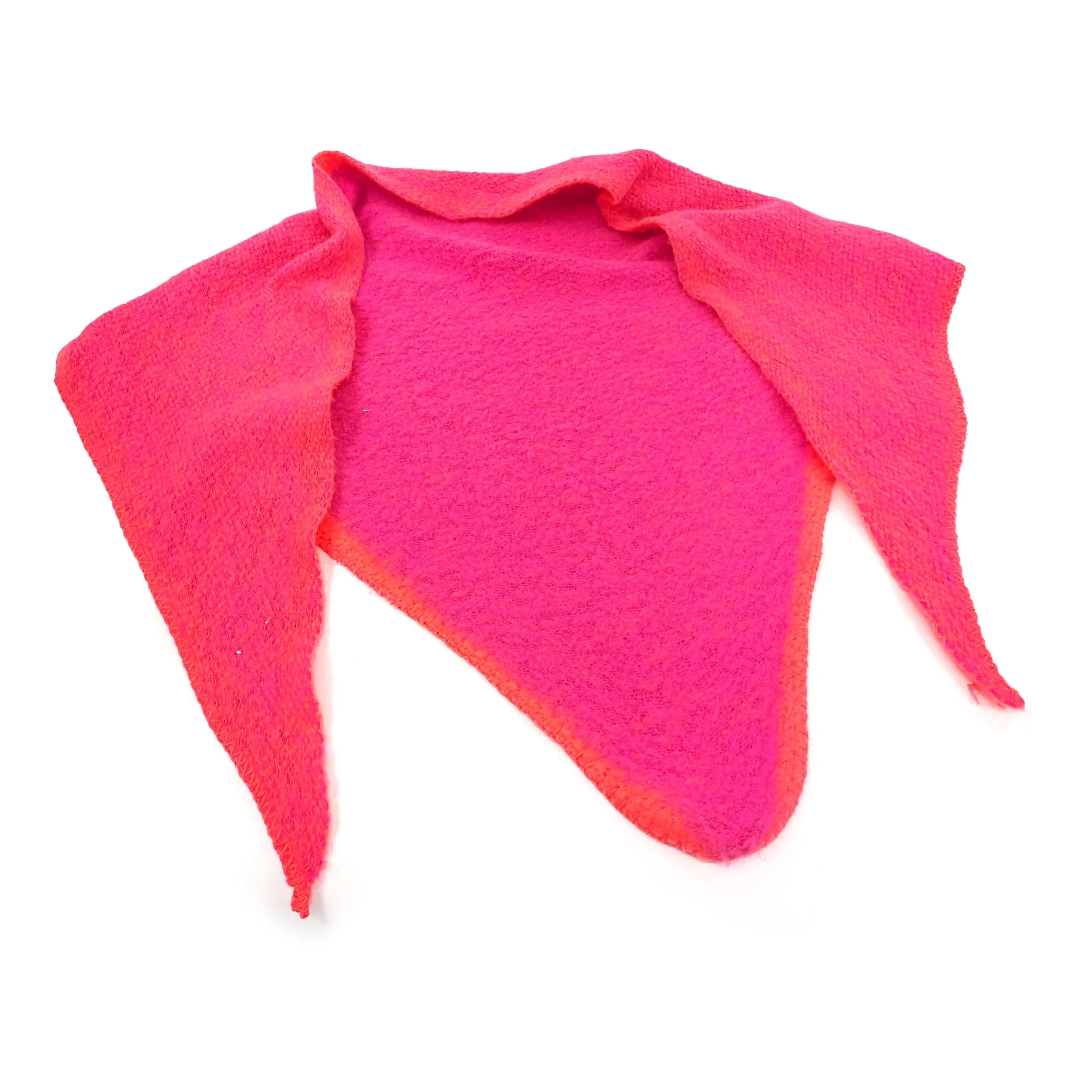 Enitsa - Woollen Triangular Scarf (75x185cm) - Neon Pink