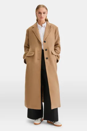 EVERYDAY SINGLE-BREASTED MULTIWAY STRUCTURED OVERCOAT - CAMEL