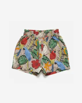 Exotic Birds Printed Shorts