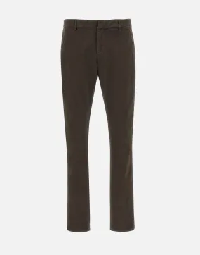 Gaubert Stretch Cotton Trousers in Chocolate