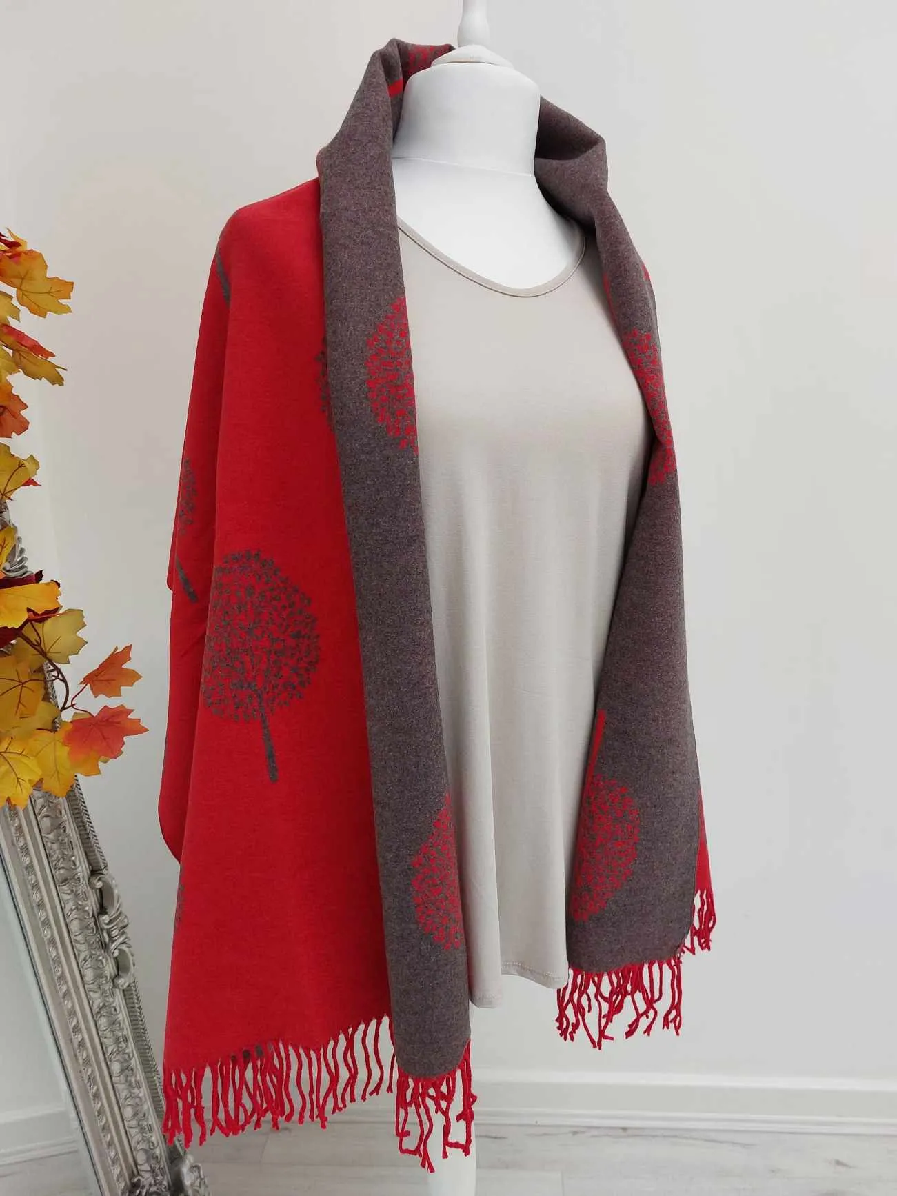 Kensington Cashmere Tree of Life Tassel Scarf - Choose your colour