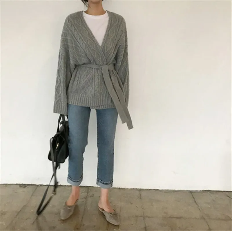 [Korean Style] Chelsea V Neckline Wrap Knit