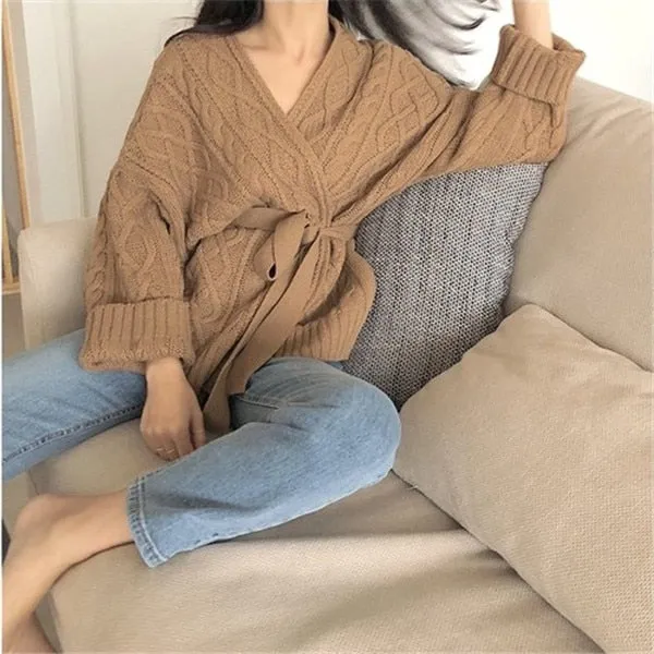 [Korean Style] Chelsea V Neckline Wrap Knit