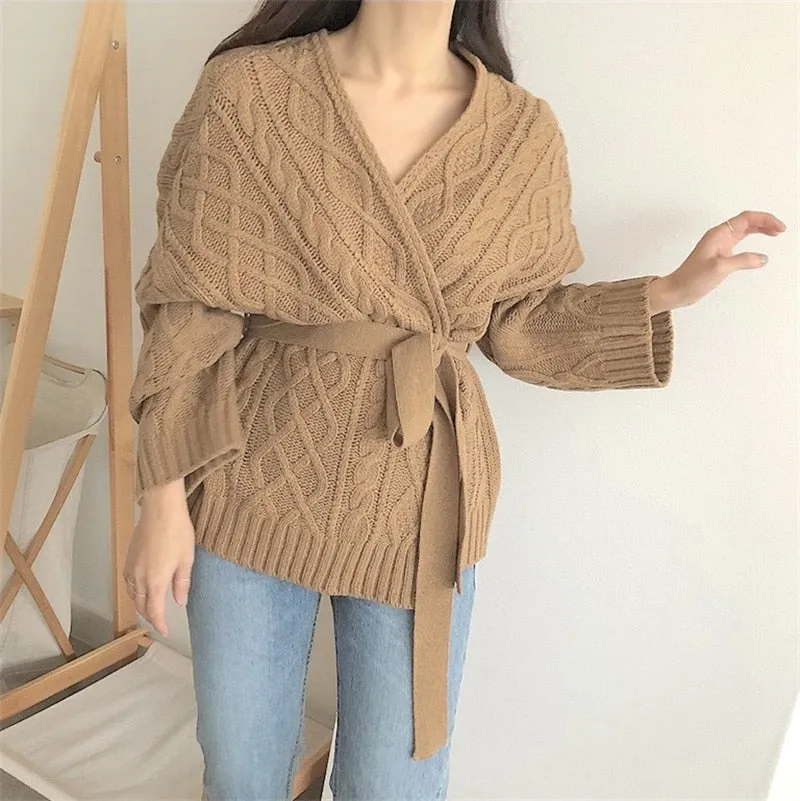 [Korean Style] Chelsea V Neckline Wrap Knit