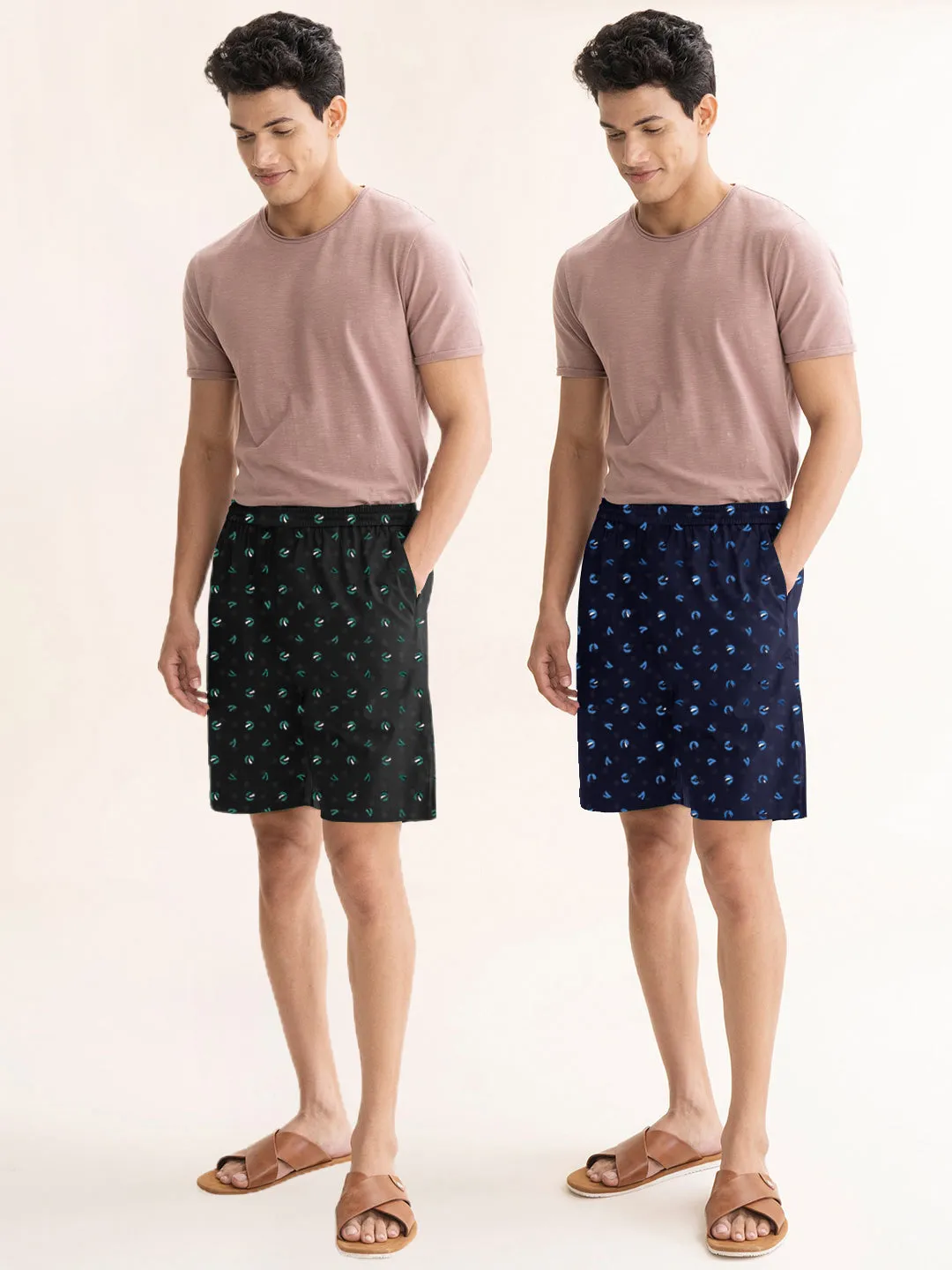 New Elegent Fashioninsta Printed Shorts For Men Combo By LazyChunks ( Pack of 2 )