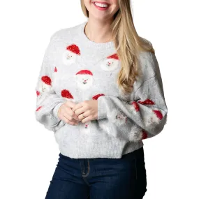 Nickie Santa Sweater - Light Gray