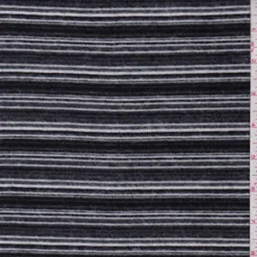 Onyx/Pewter Stripe Brushed Knit Fabric