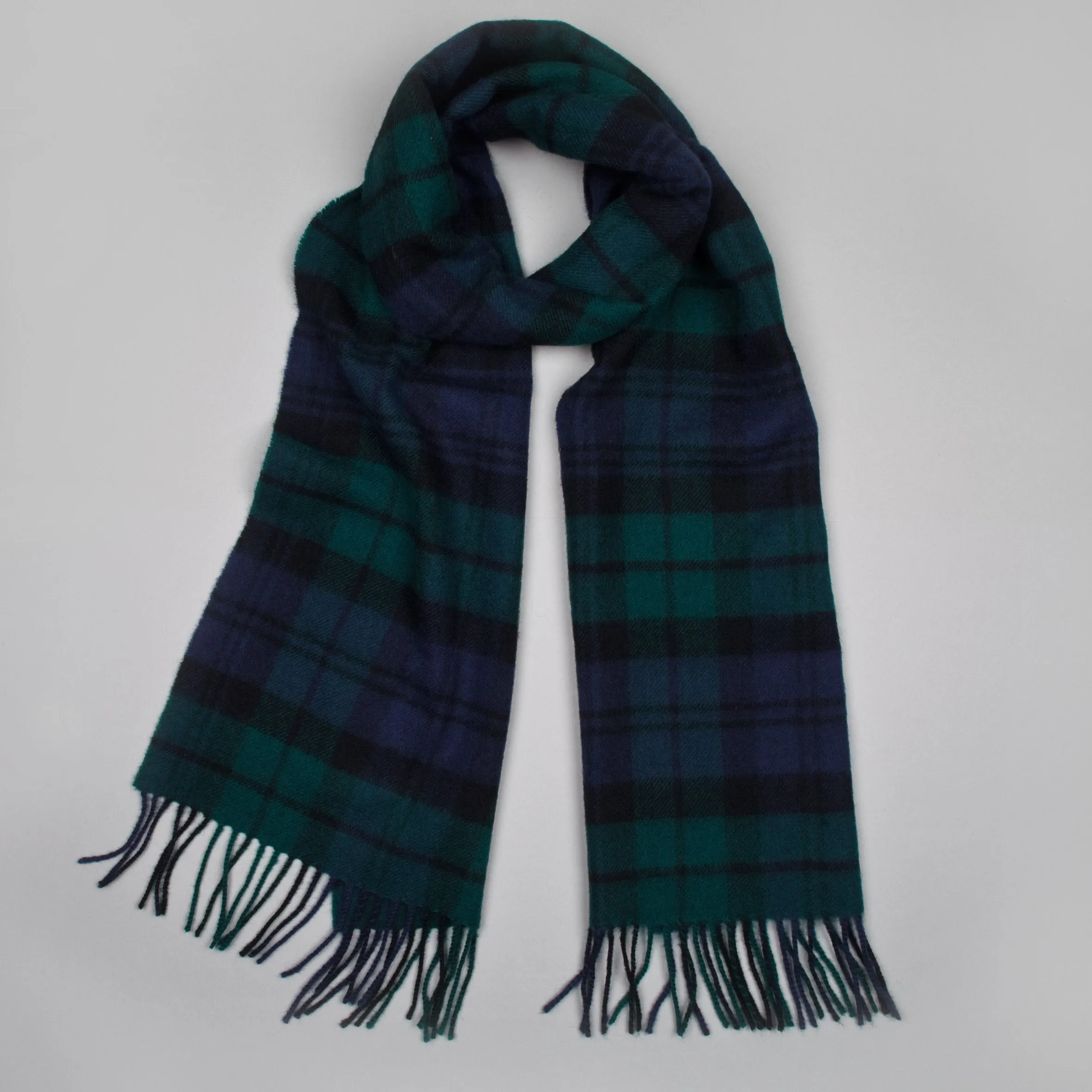 Oversized lambswool scarf in Black Watch tartan