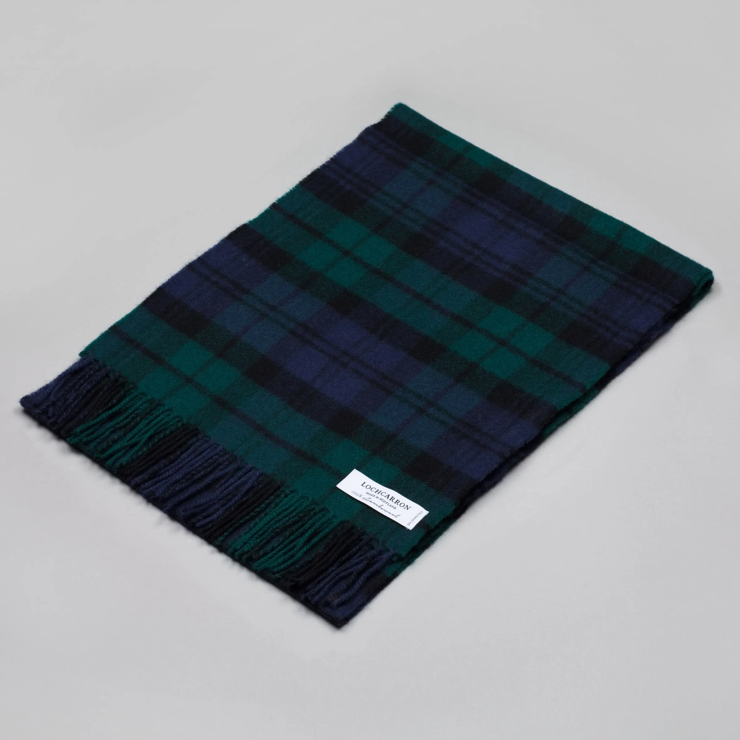 Oversized lambswool scarf in Black Watch tartan