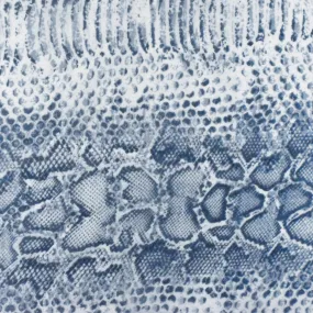 Pacific Blue-Ivory Snake Skin Printed Silk Chiffon Fabric