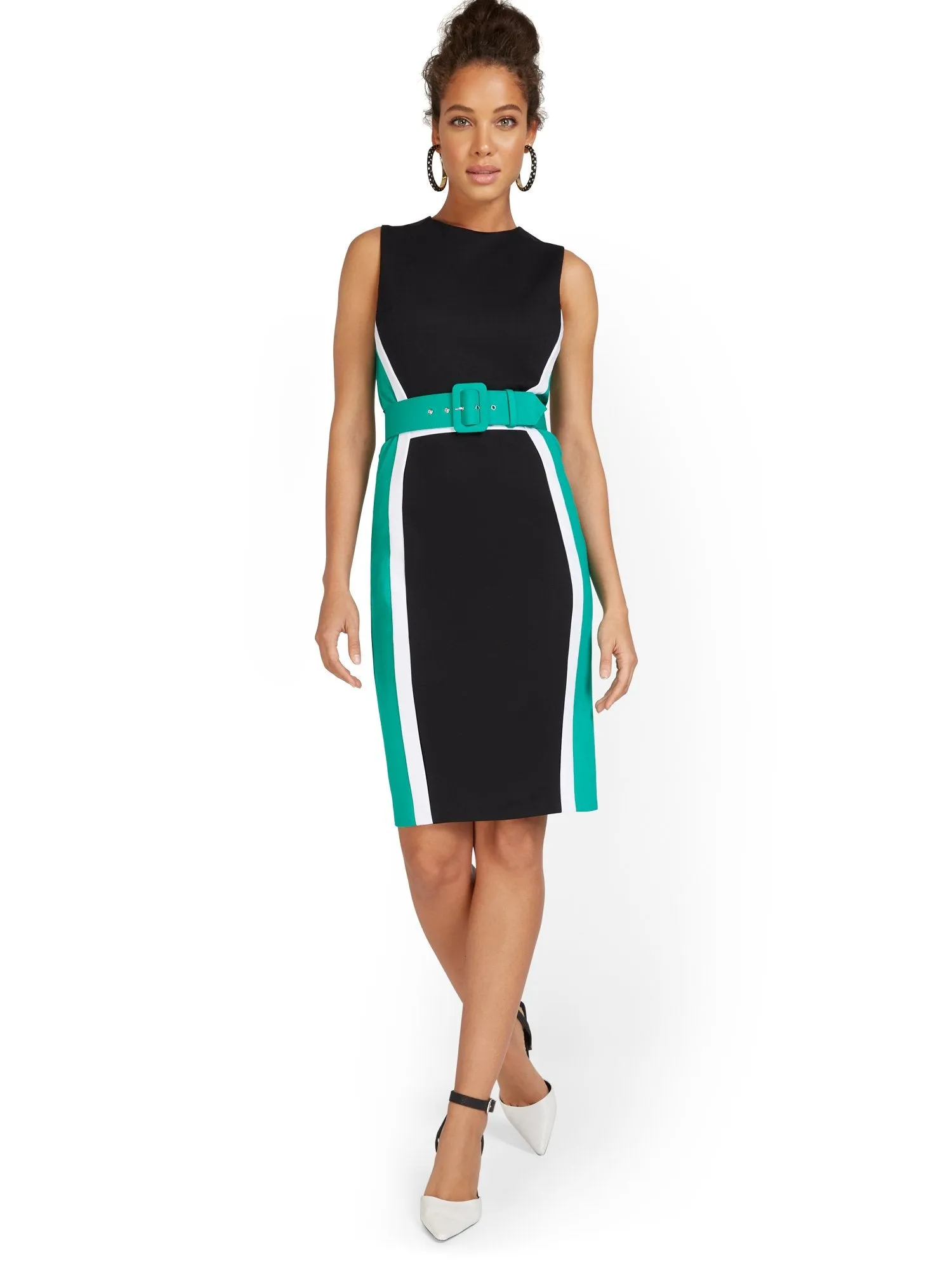 Petite Colorblock Ponte Sheath Dress