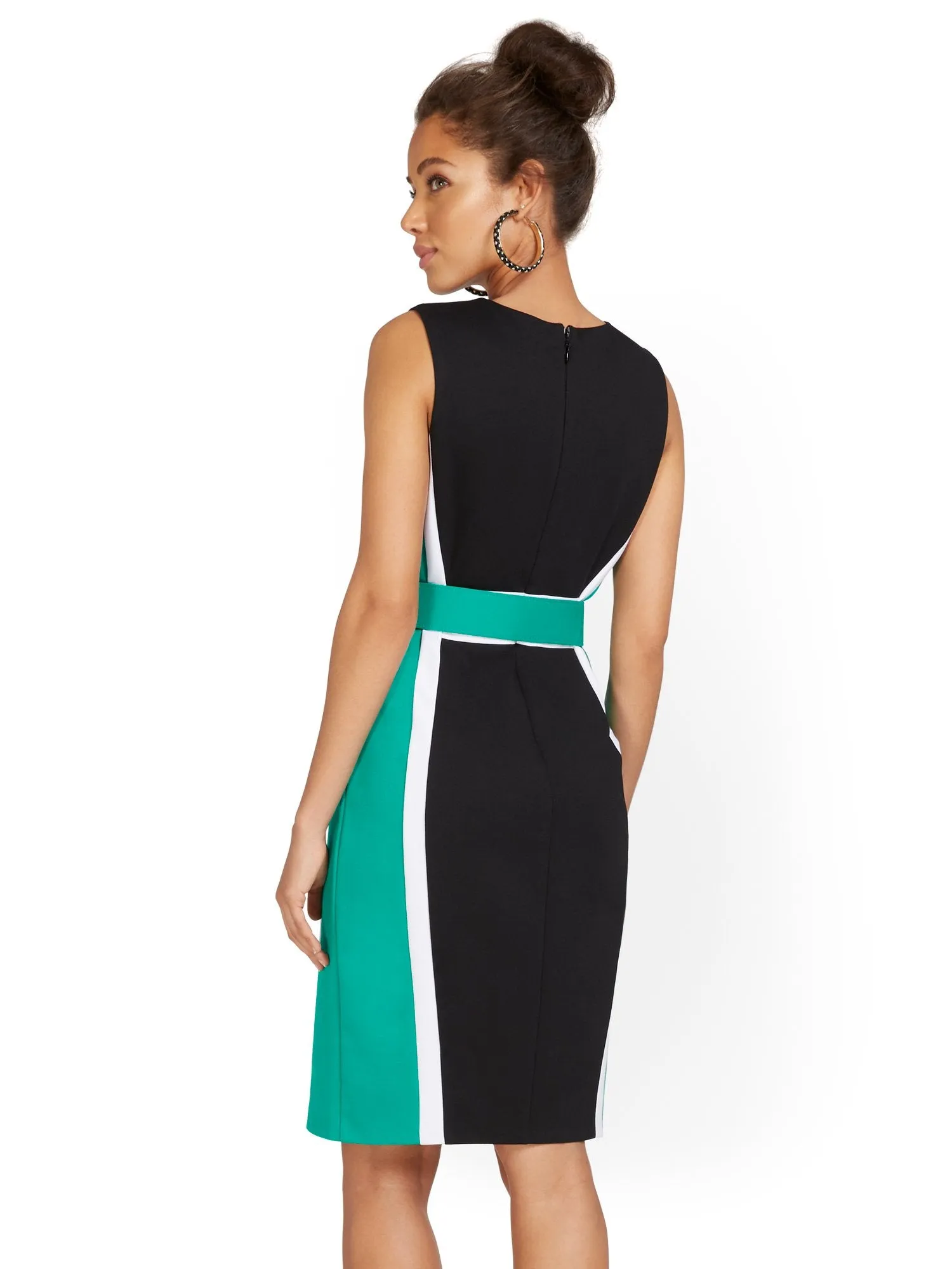 Petite Colorblock Ponte Sheath Dress