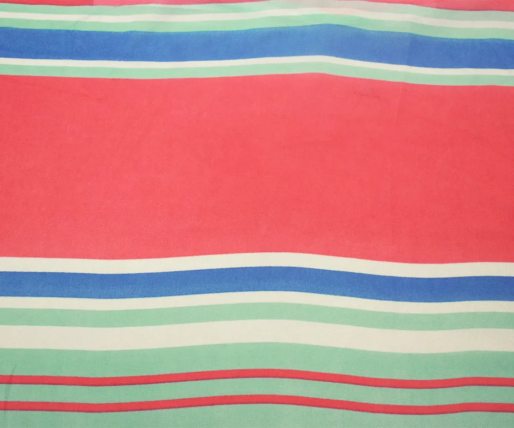 Pink-Blue-Multi Stripe Printed Poly Chiffon Woven Fabric