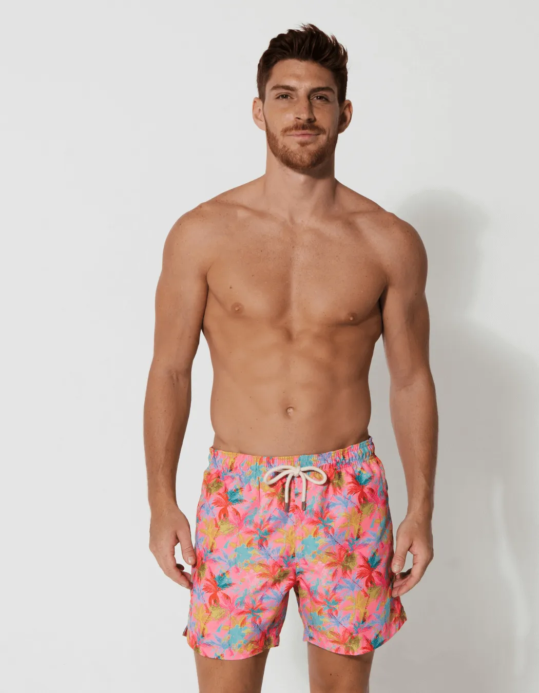 Pink Palm Mens Swim Shorts