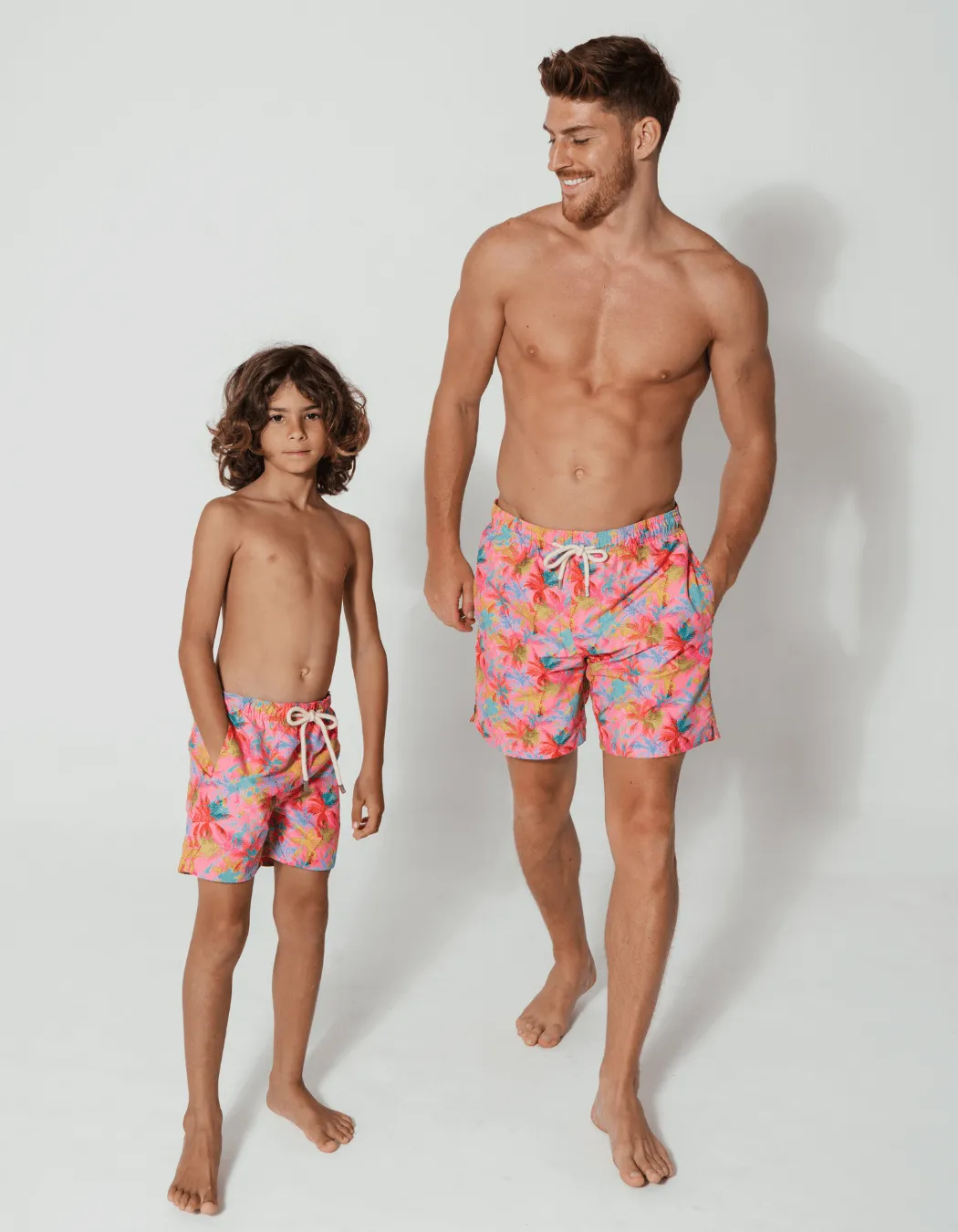 Pink Palm Mens Swim Shorts