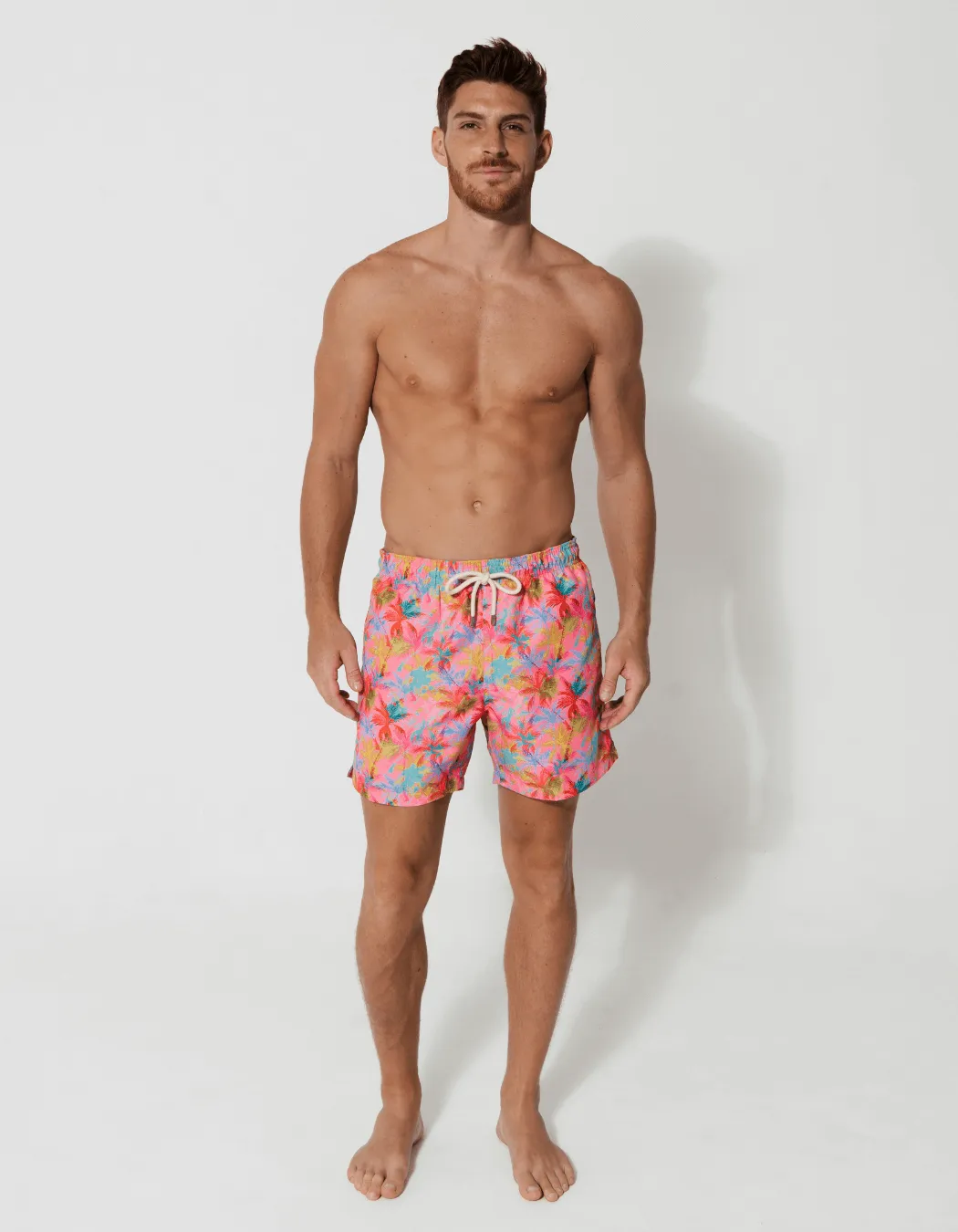 Pink Palm Mens Swim Shorts