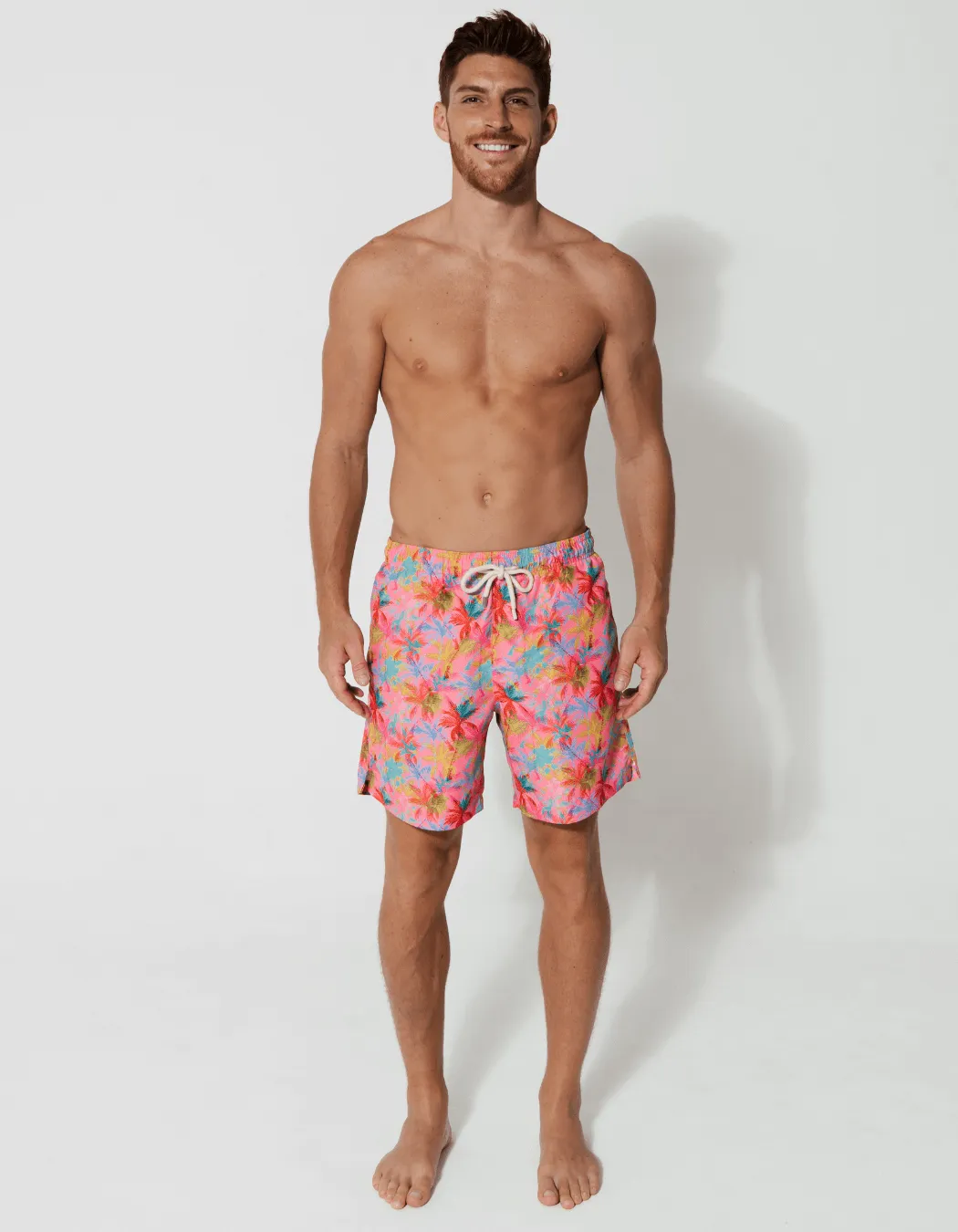 Pink Palm Mens Swim Shorts