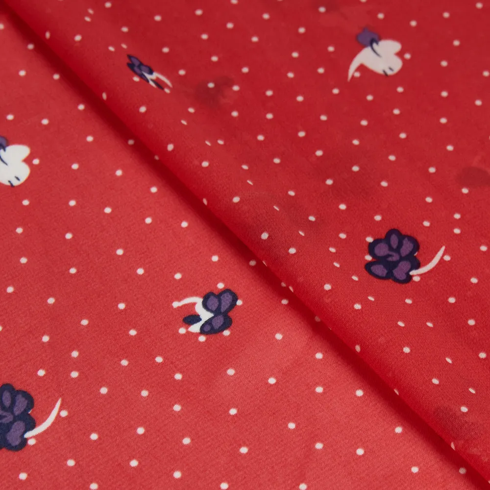 Polyester Polka Dot Chiffon Fabric