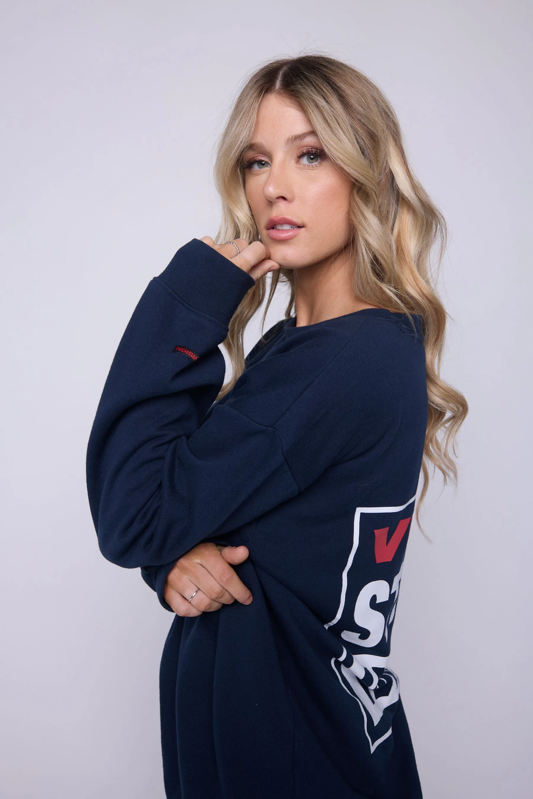 Printed Box Logo Sweatshirt - Navy