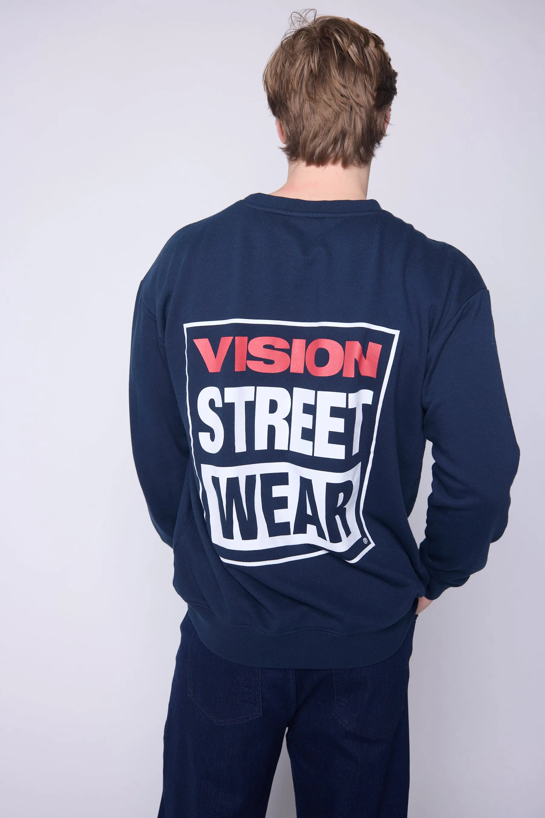 Printed Box Logo Sweatshirt - Navy