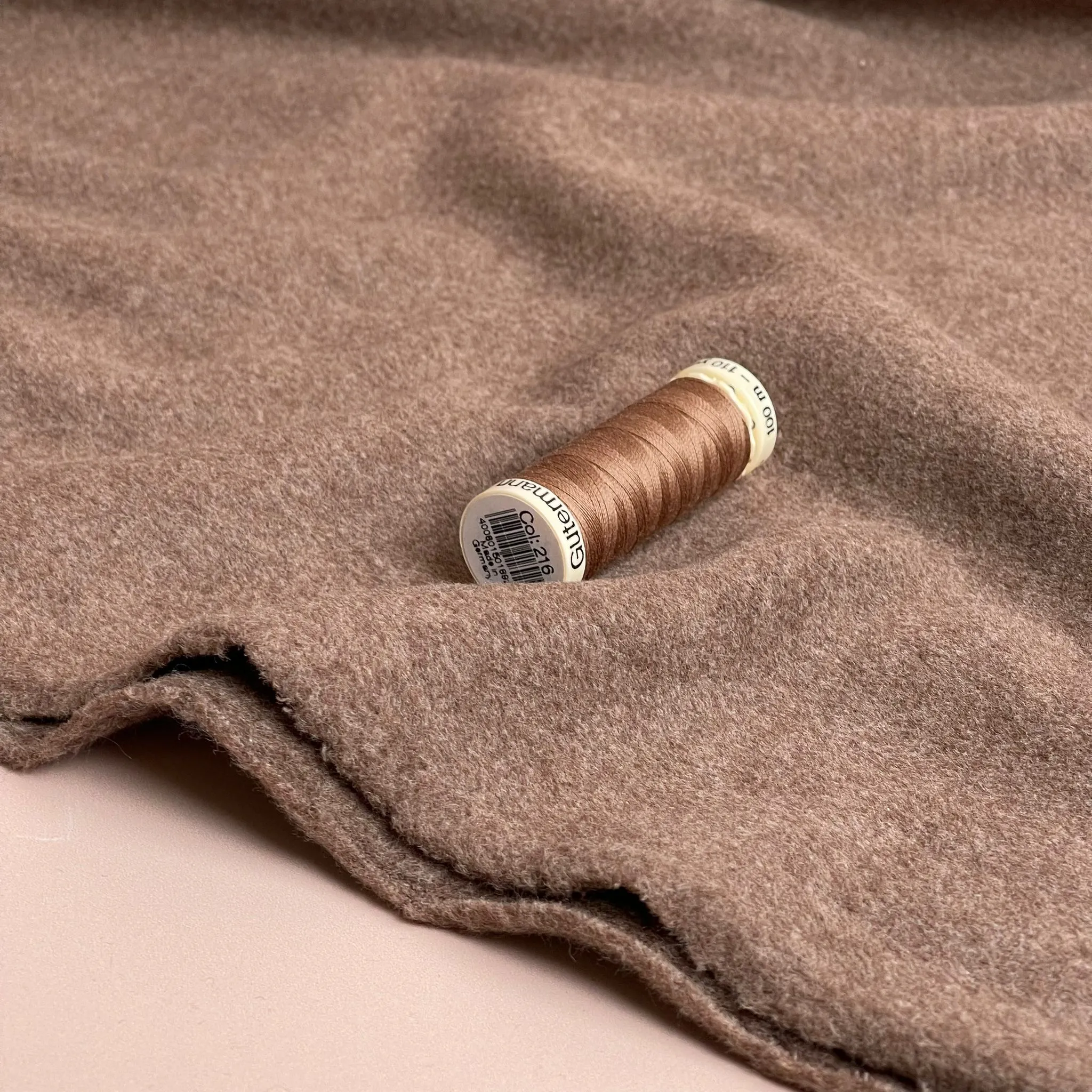 Pure Organic Cotton Fleece in Mocha Mousse