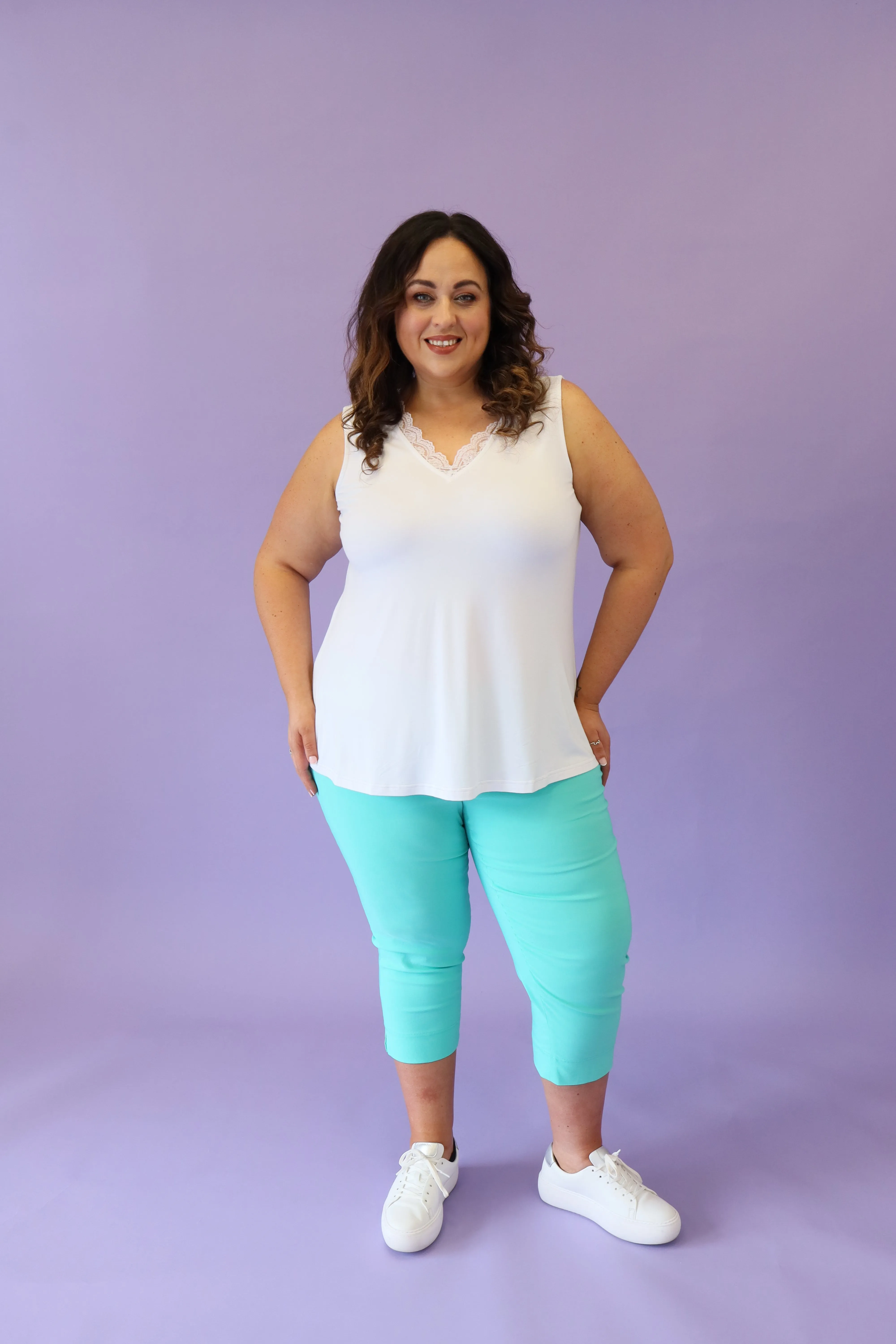 Robell Crop Trousers | Aqua