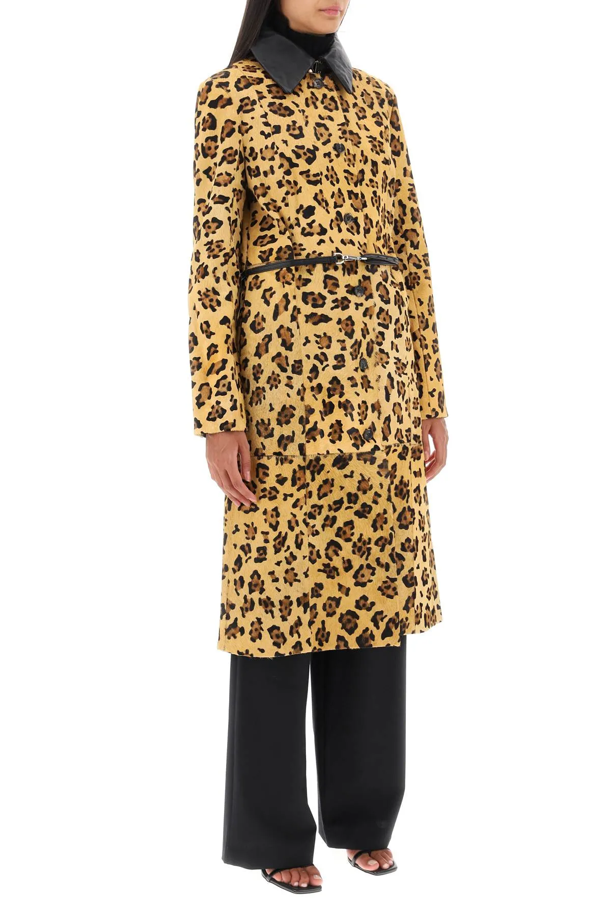 Saks Potts Ginger Leopard Motif Ponyskin Coat