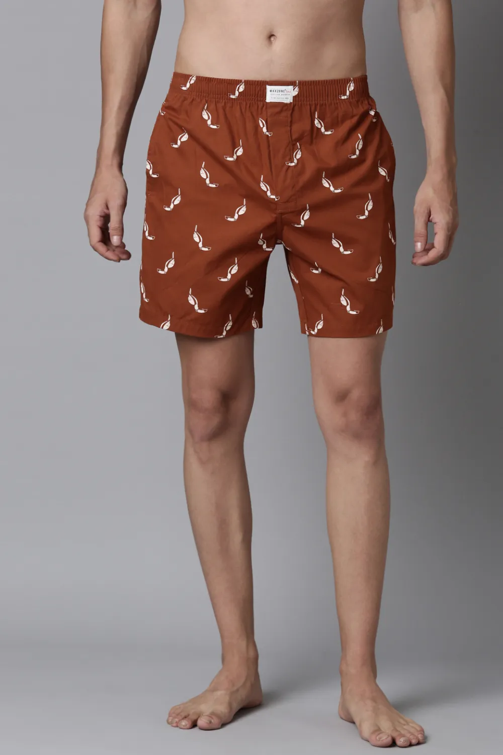 Sea-Foam Printed &  Russet Printed 365 Boxers Combo